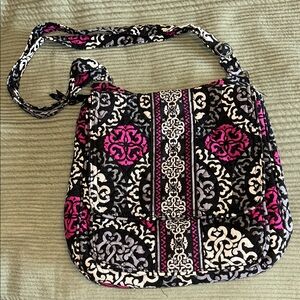 Vera Bradley Black and Pink Floral Shoulder Bag